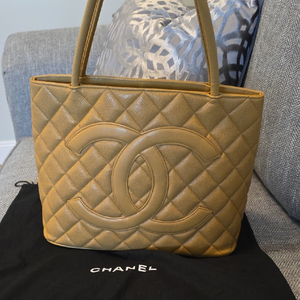 Chanel Tan Quilted Tote Bag